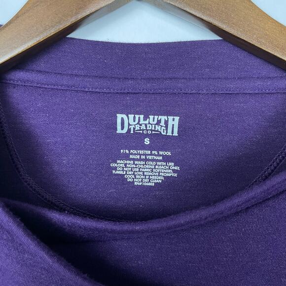 Duluth Trading | Violet Purple Wool Blend Crossover Foldaway Wrap Sweater - Picture 8 of 8